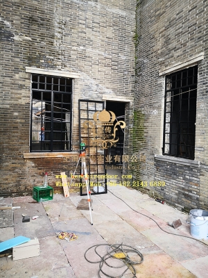 宁波古建筑铁艺大门铁艺老钢窗玻璃门