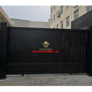 上海金山工厂5米宽电动平移铁大门